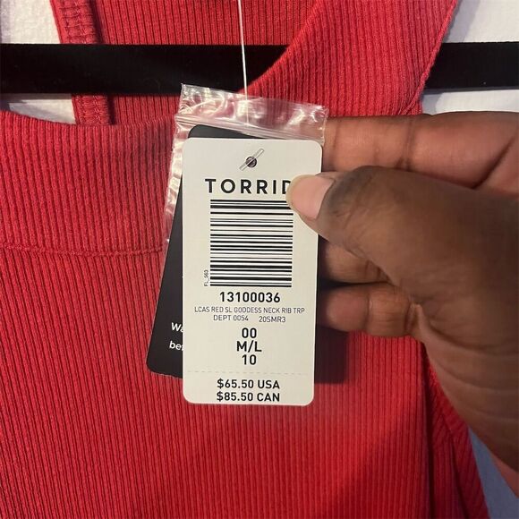 Torrid 00 Sleeveless Rib Trapeze Dress A-Line Dress Size M/L 10 NWT - Picture 9 of 12